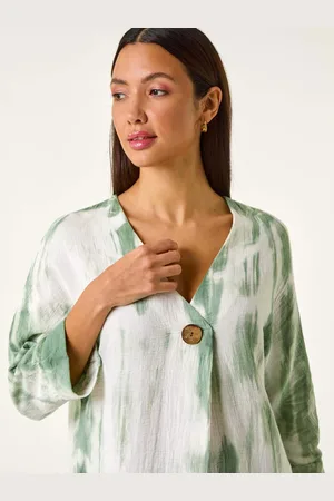 Roman 100% Cotton Tie Dye Button Detail Top40