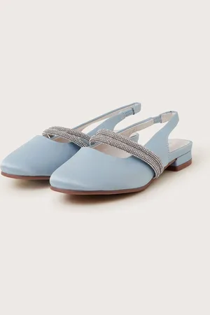 Monsoon Diamante Strap Satin Slingback Flatsuk4eu37