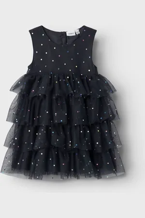 NAME IT Tulle Mesh Frill Kjole3 - 4 år (98 - 104cm)