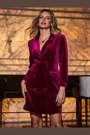 Sosandar Velvet Blazer Dress44
