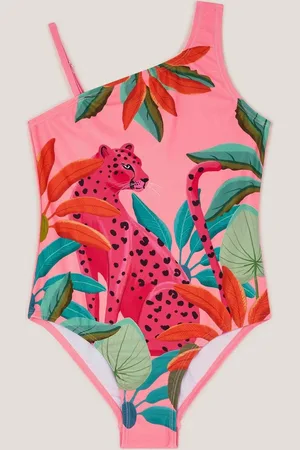 Monsoon Leopard Print Asymmetrical Swimsuit122128cm