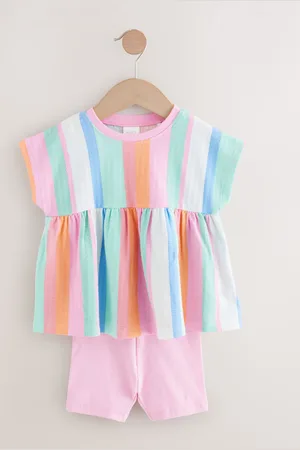 Next Kortærmet Peplum top- og cykelshortssæt (3mdr.-7år)9298cm