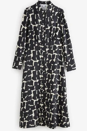 Next Long Sleeves Midi Shirt Dress42 Høj