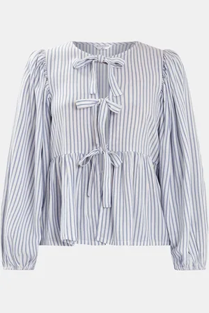 Accessorize Stripe Tie-Front Blousesmall