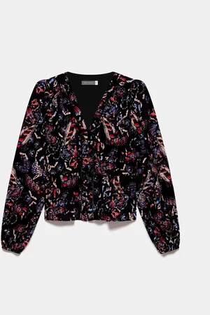 mint&berry Abstract Print Tie Detail TopXL