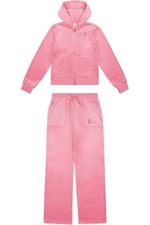 Juicy Couture Girls Diamanté Zip-Through Wide Leg Joggers Tracksuit Set14 - 15 år (164 - 170cm)