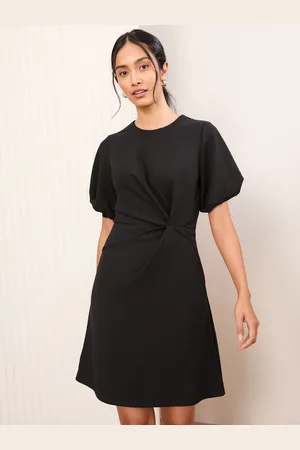 Friends Like These Short Sleeve Tailored Drape Mini Dress38