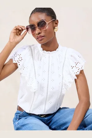 Lipsy London Broderie Ruffle 100% Cotton T-Shirt34