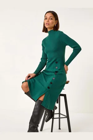 Roman Button Detail Knitted Dress46