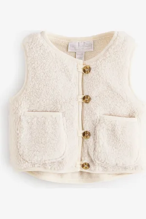 The White Company Recycled Borg Cream Gilet7480cm