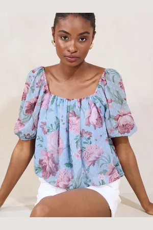Lipsy London Square Neck Printed Bubble Hem Top34