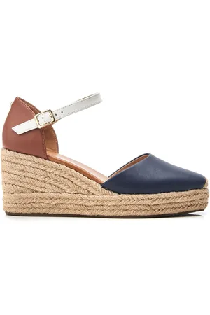 Moda In Pelle Gialla Square Toe Espadrille Wedges