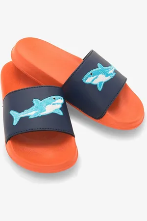Hatley Orange Shark Slide On Sandalsuk2eu345