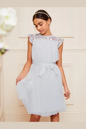 Lipsy London Plisseret festkjole med blonder3 år (98cm)