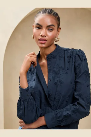 Lipsy London Langærmet Mandarinkrave Bluse42