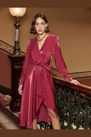 Forever New Mabel Metallisk Wrap Midi Kjole34