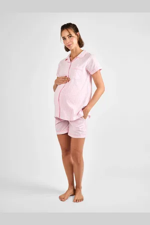 JoJo Maman Bébé Stripe Broderie Maternity Short Pyjamas Setmedium