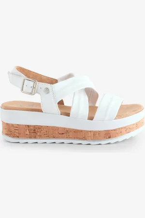 Moda In Pelle Romani Assymetric Part Cork Sport White Wedgeseu39
