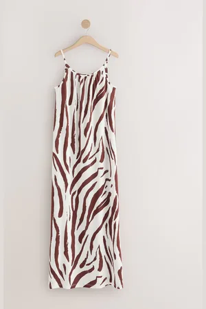 Next Maxi Længde Trapeze Form Ruched Neckline Tynd Vest Strap KjoleXS Reg