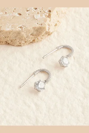 Next Cubic Zirconia Hoop Drop EarringsEn