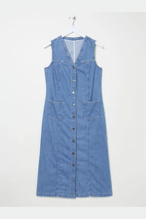 Fat Face FatFace Denim 100% Cotton Shift Dress