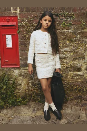 Reiss Felicity Tweed-Effect Knitted Mini Skirt with Merino6 - 7 år (116 - 122cm)