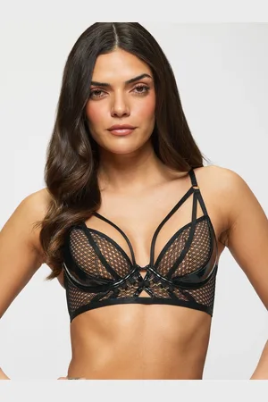 Ann Summers Evoke PU & Mesh Non Pad Plunge Bra32 B