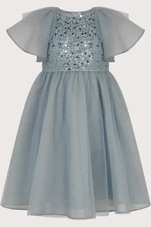 Monsoon Eden Angel Sleeve Sequin Tulle Dress140146cm