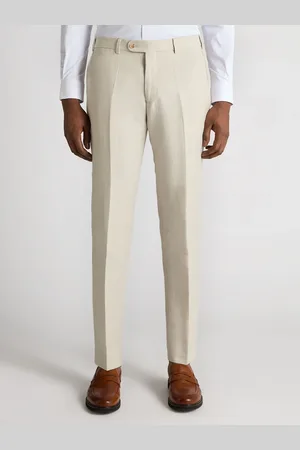 Remus Tapered Fit Linen-Blend Formal Trousers38r