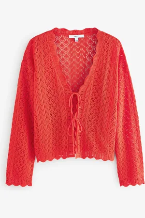 Next Lace Knit Tie Front Cardigan with LinenX-Large Regular