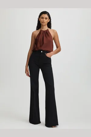 Paige Silk Satin Halter Neck Brown Top40