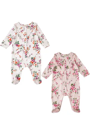 Love & Roses Baby 2 Pakke Trykt Flæsekant Sparkedragt12 - 18 måneder (80 - 86cm)