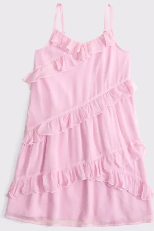 Abercrombie & Fitch Flæsekant Strappy Chiffon Mini Kjole158164cm