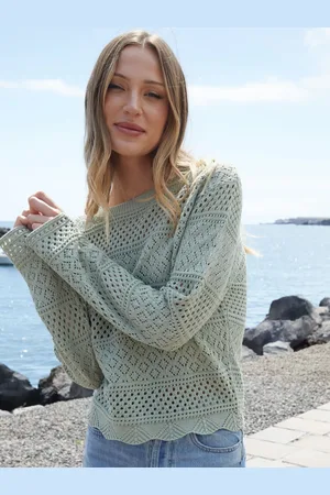 Threadbare Long Sleeve Pointelle Crochet Knit Jumper42