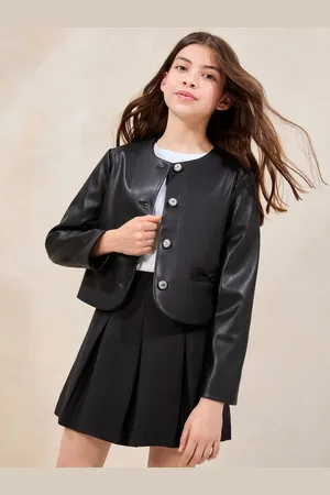 Lipsy London Faux Leather Collarless Jacket (5-16yrs)116122cm