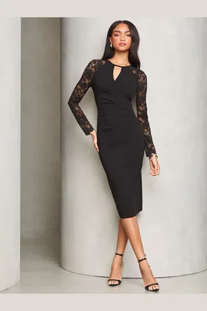 Lipsy London Keyhole Cross Front Langærmet Bodycon Kjole44
