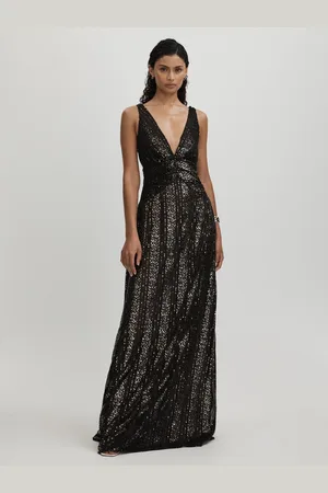 Halston Heritage Punge Neck Pailletter Maxikjole42