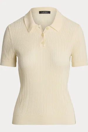 Ralph Lauren Natrissa Broderet Logo Cable Knit Polo-skjorterlarge
