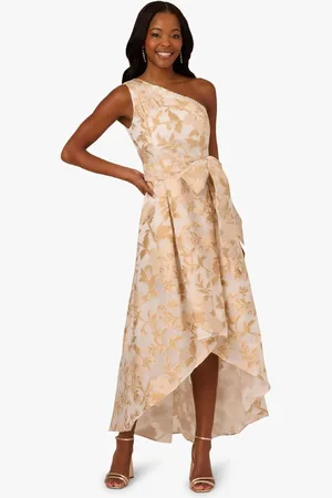 Adrianna Papell One Shoulder High Low White Gown40