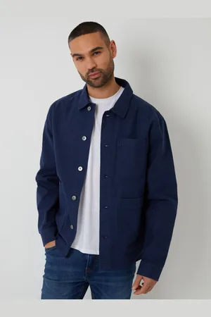Threadbare Button Up Letvægts Collared Utility JakkeStor