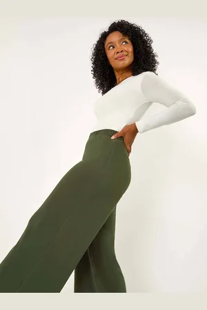 Roman Petite Elastic Waist Wide Leg Stretch Trousers40