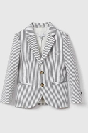 Reiss Barr Enkeltradet Seersucker Blazer5 - 6 år (110 - 116cm)