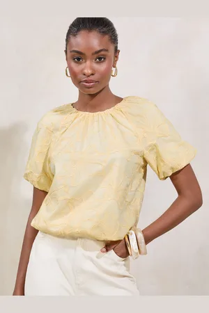 Lipsy London Bubble Hem Puff Sleeve Embroidered T-Shirt42