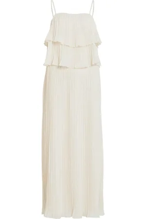 VILA Chiffon Ruffle Pleated Maxi Occasion Dress38