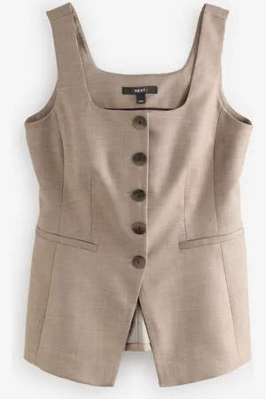 Next Cross Hatch Square Neck Button Through Waistcoat42