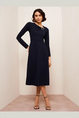 Friends Like These Long Sleeve Buckle Tailored Midi Dress40