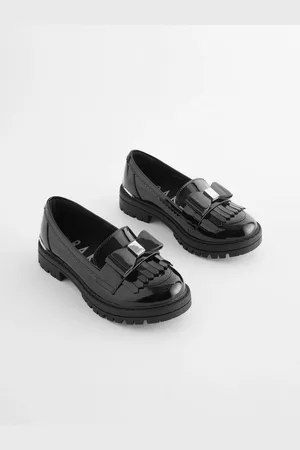 Ted Baker Girls Black Loafer Shoes with Bow