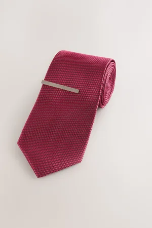 Next Textured Tie with Tie Cliponesize