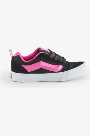 Vans Girls Junior Knu Skool Black/Grey/Pink Trainersuk5eu38