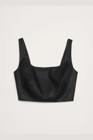 Banana Republic Linen Square-Neck Cropped TankStor
